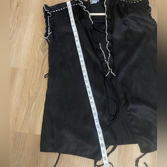 ❤️🔥❤️🔥Rare Cinema Etoile Seductive Wear Vintage Black Mini Ruffle Black Robe - Picture 9 of 10